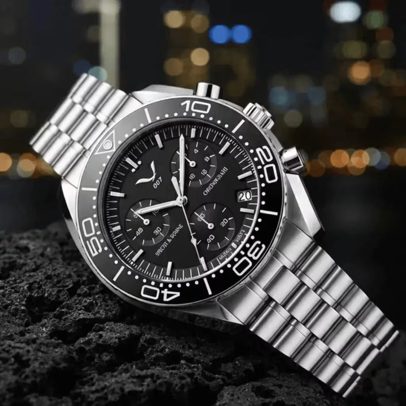 Pulseira em Aço Inoxidável com Fecho Oculto — Épure Black Relógio Prata